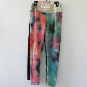 (#J) 2 Pack Fawn Activewear Honeycomb Butt Scrunch Stretchy Leggings Size L